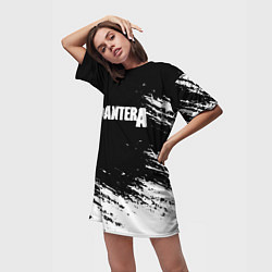 Футболка женская длинная Pantera Logo, цвет: 3D-принт — фото 2