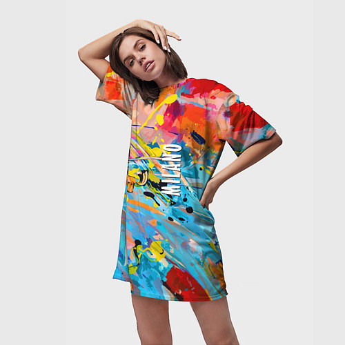 Женская длинная футболка Vanguard fashion pattern Milano / 3D-принт – фото 3