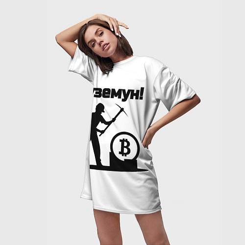 Женская длинная футболка Туземун-криптовалюты / 3D-принт – фото 3