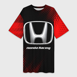 Футболка женская длинная HONDA RACING Sport Style, цвет: 3D-принт