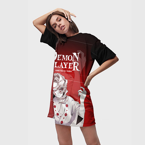 Женская длинная футболка Убица Демонов - Кимэцу Руи / 3D-принт – фото 3