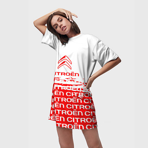 Женская длинная футболка Citroen Паттерн / 3D-принт – фото 3
