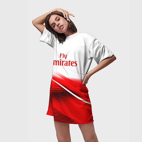 Женская длинная футболка Арсенал arsenal / 3D-принт – фото 3