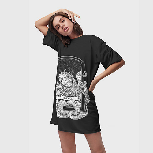 Женская длинная футболка Великий Шаггот / 3D-принт – фото 3