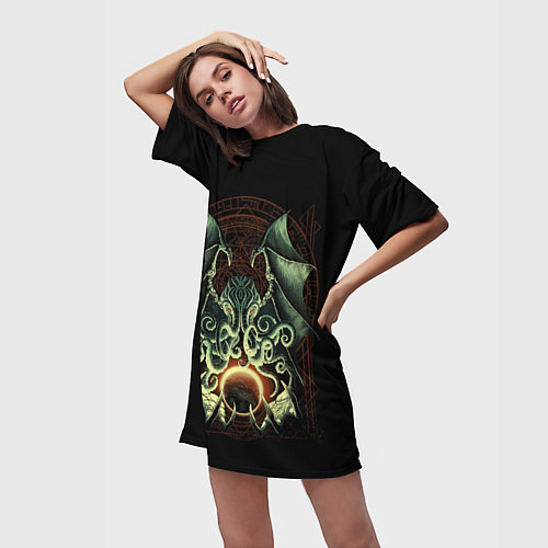 Женская длинная футболка Величайший Ктулху / 3D-принт – фото 3