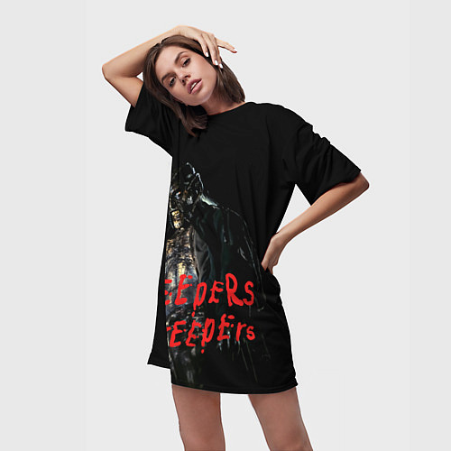 Женская длинная футболка Джиперс Криперс - жуткий монстр / 3D-принт – фото 3
