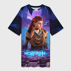 Футболка женская длинная Horizon Aloy Элой Forbidden West, цвет: 3D-принт