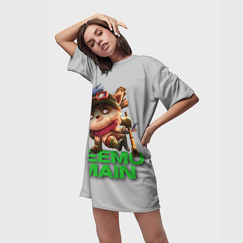 Женская длинная футболка Teemo main / 3D-принт – фото 3