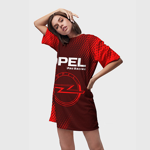 Женская длинная футболка OPEL Pro Racing - Абстракция / 3D-принт – фото 3