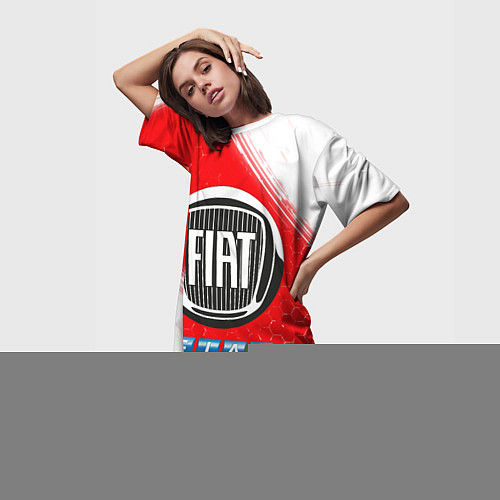 Женская длинная футболка ФИАТ - Яркий / 3D-принт – фото 3