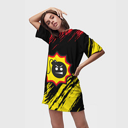 Футболка женская длинная Serious Sam Big Logo, цвет: 3D-принт — фото 2