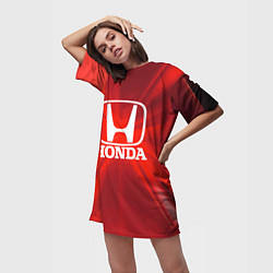 Футболка женская длинная Хонда HONDA, цвет: 3D-принт — фото 2