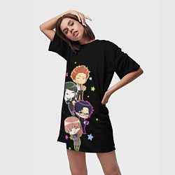 Футболка женская длинная Wotaku ni Koi wa Muzukashii, цвет: 3D-принт — фото 2