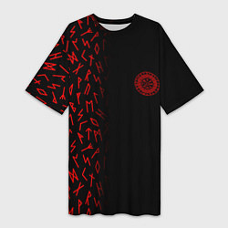 Футболка женская длинная Вегвизир Half runes pattern, цвет: 3D-принт