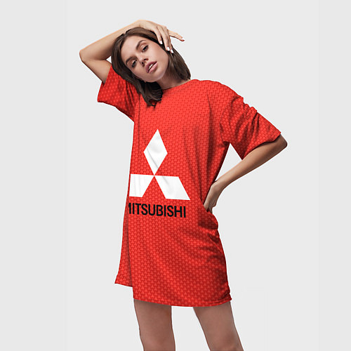 Женская длинная футболка Митсубиси / 3D-принт – фото 3