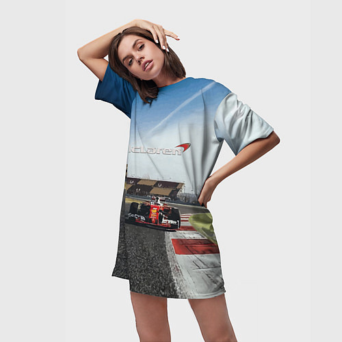 Женская длинная футболка McLaren F1 Racing Team / 3D-принт – фото 3