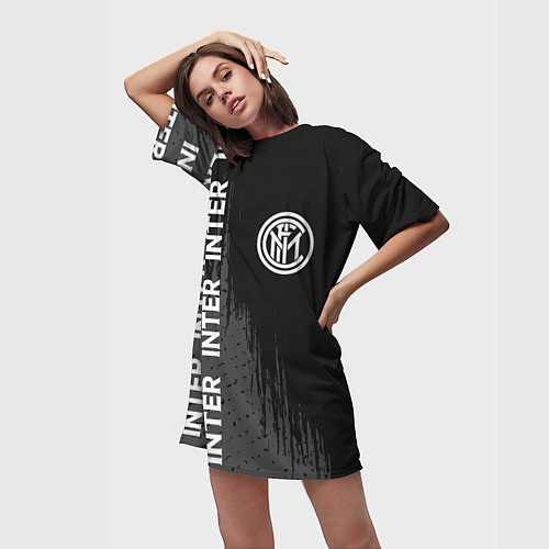 Женская длинная футболка ИНТЕР Краски / 3D-принт – фото 3