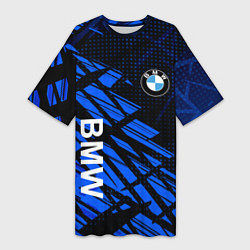 Футболка женская длинная BMW SPORT STYLE БМВ, цвет: 3D-принт