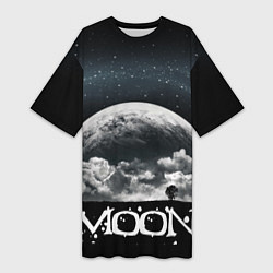 Футболка женская длинная Moon - луна 3d, цвет: 3D-принт