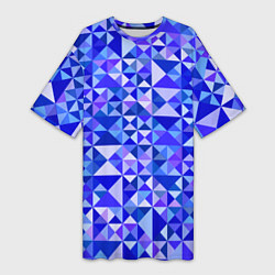 Футболка женская длинная Камуфляж спортивный Призма - Лагуна, цвет: 3D-принт