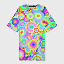 Футболка женская длинная Disco-Tie-Dye, цвет: 3D-принт
