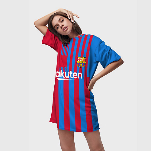 Женская длинная футболка Обамеянг Барселона / 3D-принт – фото 3
