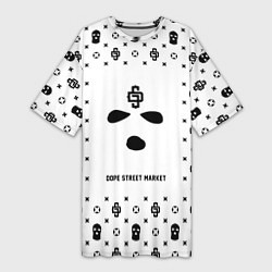 Футболка женская длинная Узор White Phantom Ski Mask Dope Street Market, цвет: 3D-принт