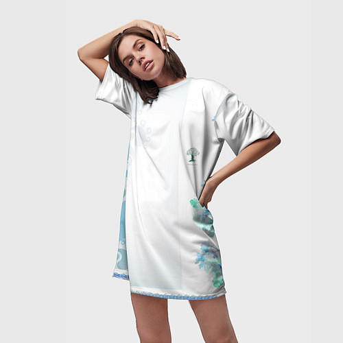 Женская длинная футболка Альваст / 3D-принт – фото 3