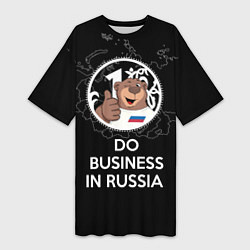 Футболка женская длинная Do business in Russia, цвет: 3D-принт