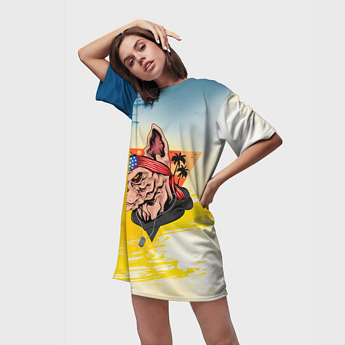 Женская длинная футболка Сфинктус / 3D-принт – фото 3