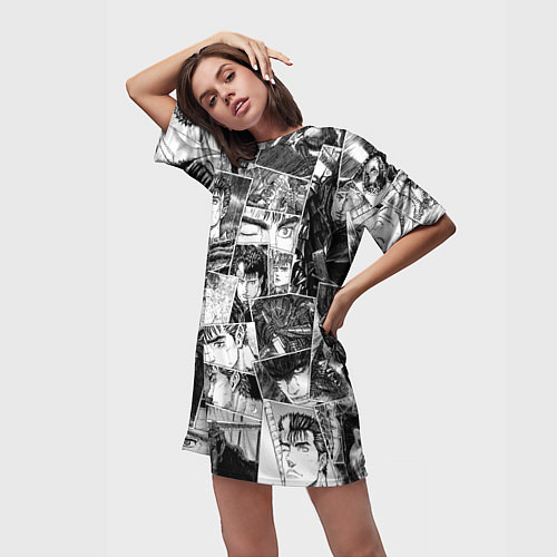 Женская длинная футболка Berserk pattern / 3D-принт – фото 3