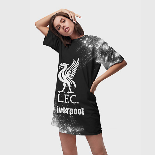 Женская длинная футболка ЛИВЕРПУЛЬ Liverpool Арт / 3D-принт – фото 3
