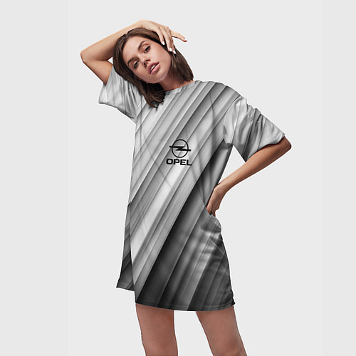Женская длинная футболка OPEL опель / 3D-принт – фото 3
