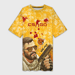 Футболка женская длинная CS GO BAD GUY, цвет: 3D-принт