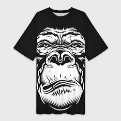 Женская длинная футболка Морда гориллы