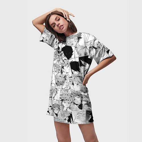 Женская длинная футболка Обещанный Неверленд pattern / 3D-принт – фото 3