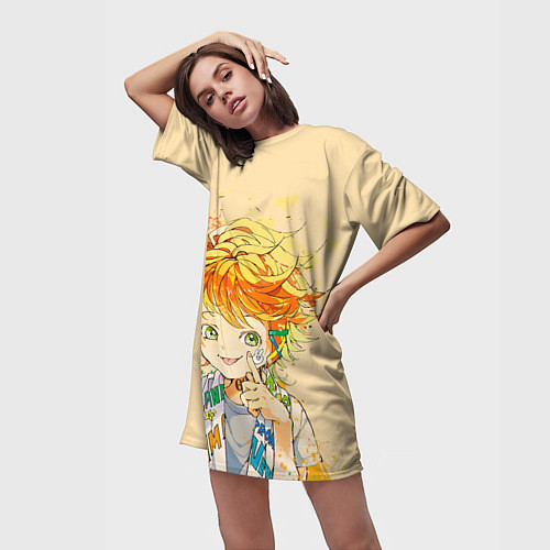 Женская длинная футболка Позитивная Эмма / 3D-принт – фото 3