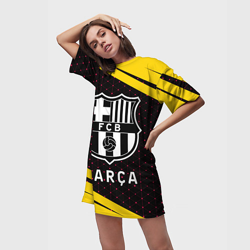 Женская длинная футболка БАРСА Графика / 3D-принт – фото 3