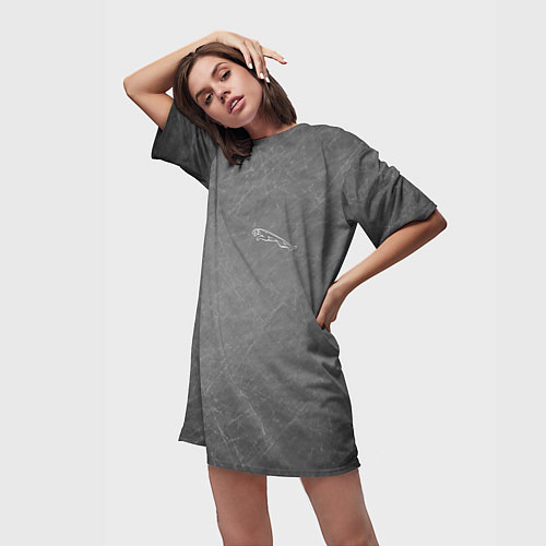 Женская длинная футболка ЯГУАР / 3D-принт – фото 3