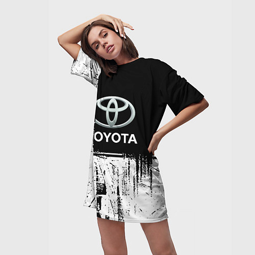 Женская длинная футболка Toyota sport / 3D-принт – фото 3