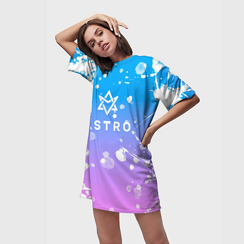 Женская длинная футболка Astro / 3D-принт – фото 3