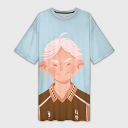 Футболка женская длинная Милый Коси, цвет: 3D-принт