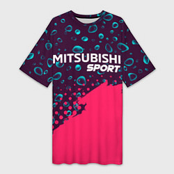 Футболка женская длинная MITSUBISHI Sport Краски, цвет: 3D-принт