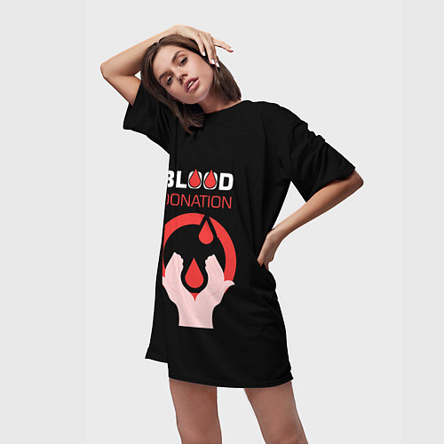 Женская длинная футболка Доноры / 3D-принт – фото 3