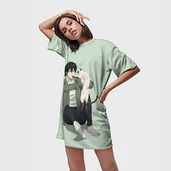 Футболка женская длинная Гиноза Нобучика, цвет: 3D-принт — фото 2