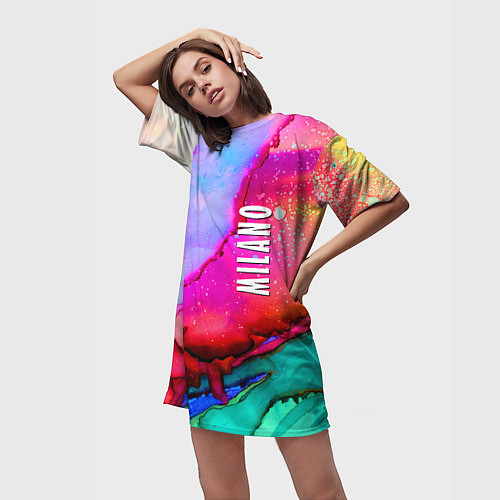 Женская длинная футболка Milano Fashion pattern / 3D-принт – фото 3