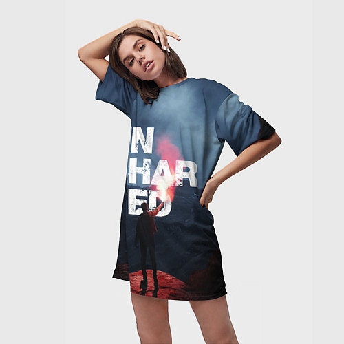 Женская длинная футболка Uncharted Анчартед На картах не значится / 3D-принт – фото 3