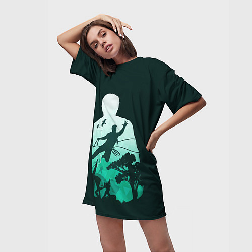 Женская длинная футболка Uncharted Силуэт / 3D-принт – фото 3