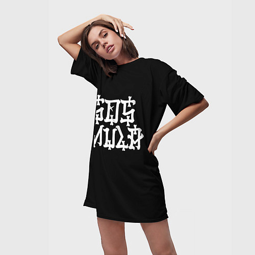 Женская длинная футболка SosMula City Morgue - SosMula Type A / 3D-принт – фото 3