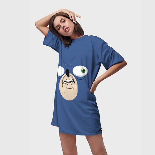 Женская длинная футболка Смешной Ежик / 3D-принт – фото 3